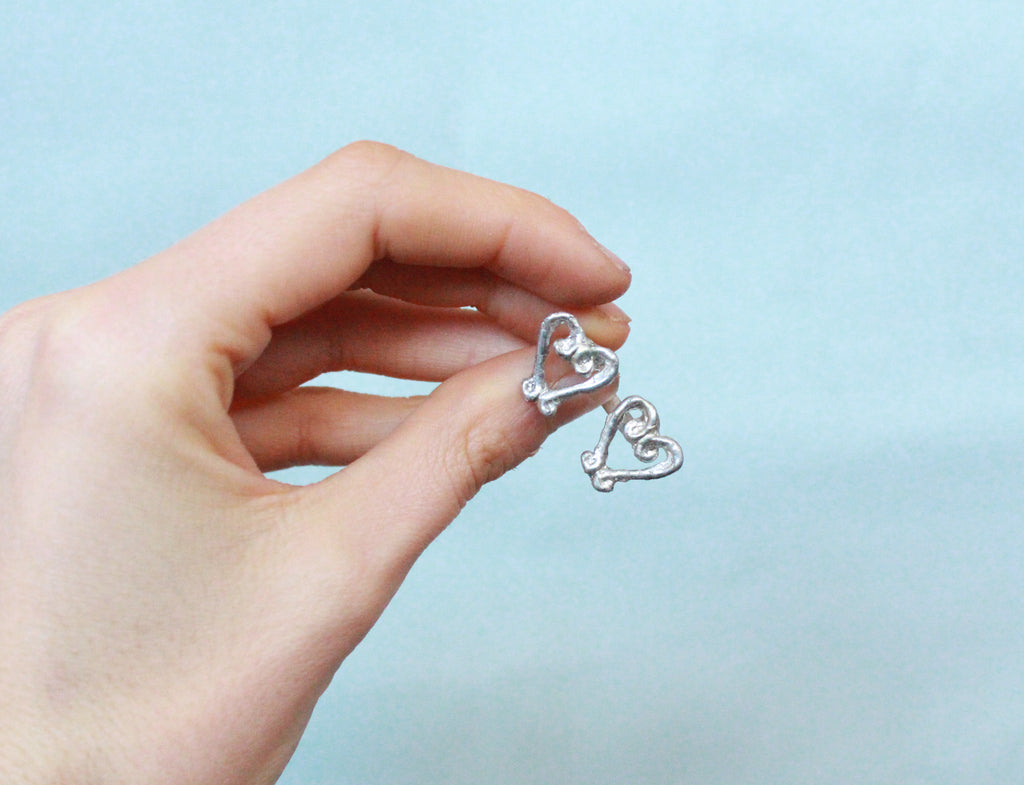 Bague Duo Coeur Volute Ajustable