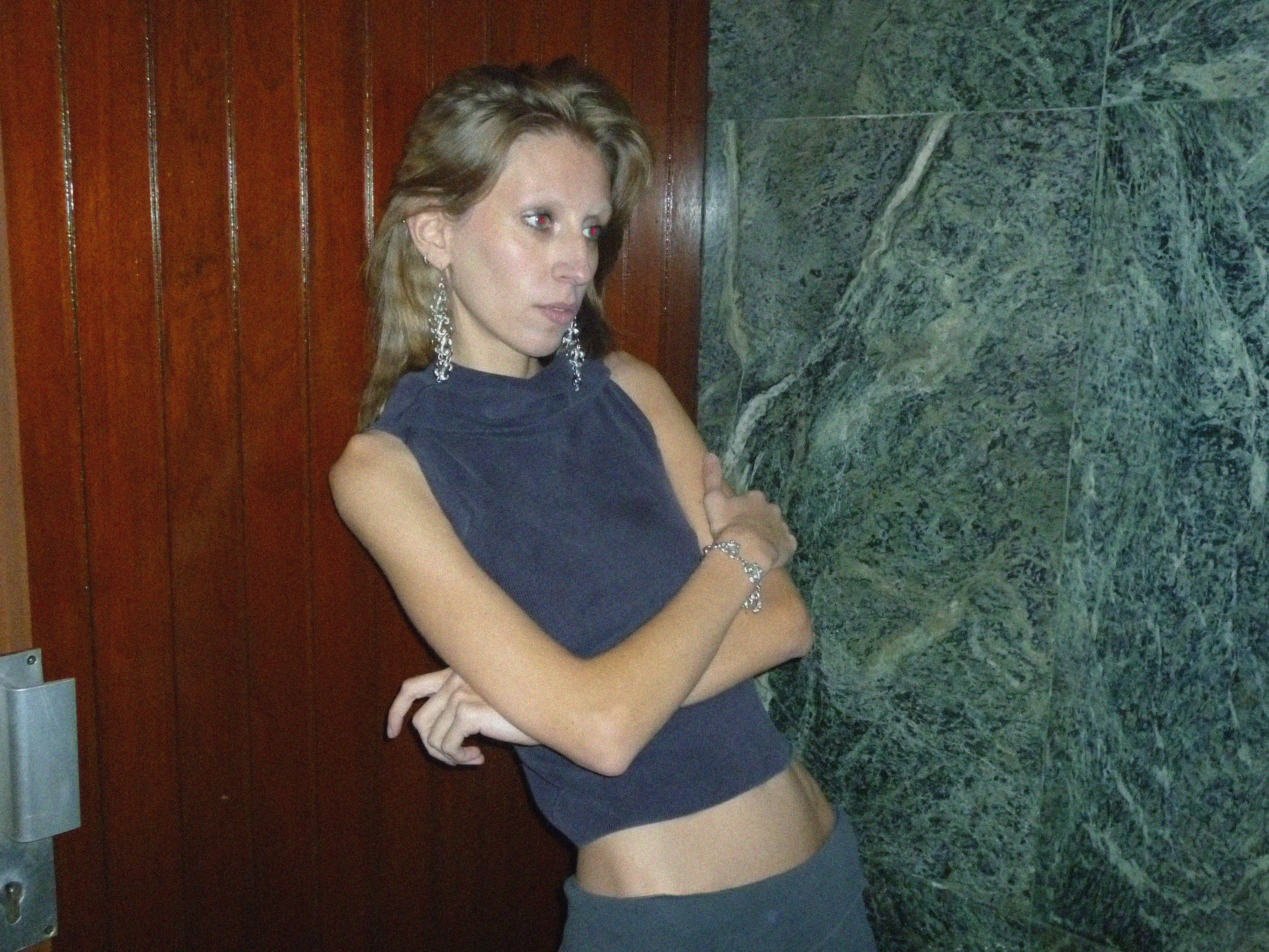 Boucles d'oreilles volutes et bracelet coeur en étain Lolie fondu à la main